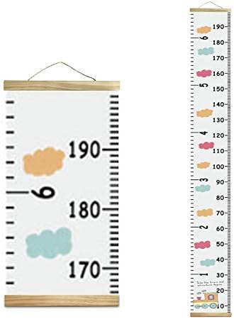 Kids Growth Chart, Wood Frame Fabric Canvas Height Measurement Ruler from Baby by MinoMia