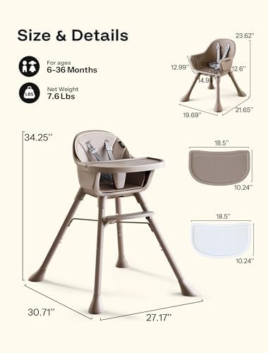 HARPPA Caspio Lite High Chair, 4-in-1 Baby Feeding Chair - Image 2