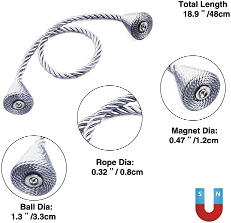 Magnetic Curtain Tiebacks Rope Decorative Holdbacks - Image 3