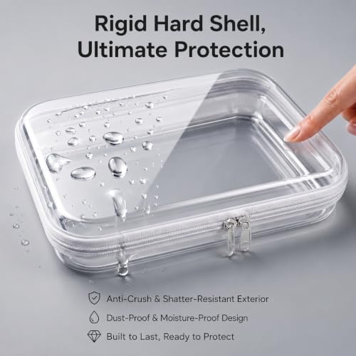 3 Pack Clear Hard Shell Zipper Case, Large Diaper Bag Organizer - Image 4