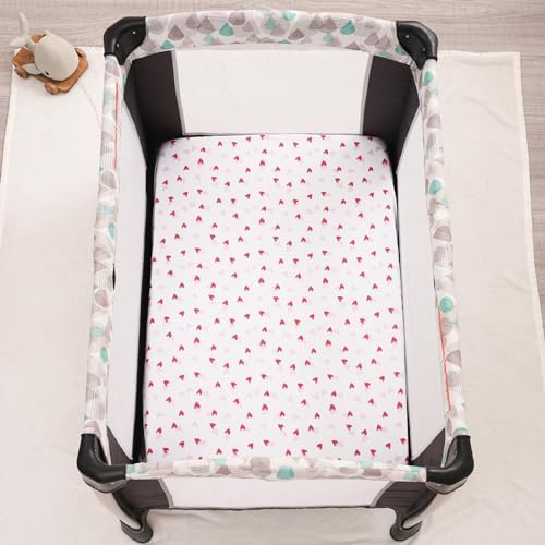 david's kids 3 Pack Mini Crib Sheets, Soft Breathable Premium Pack N Play Sheets - Image 3
