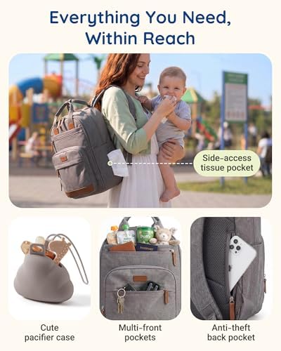 mommore Baby Diaper Bag with Waterproof Changing Pad - Image 2