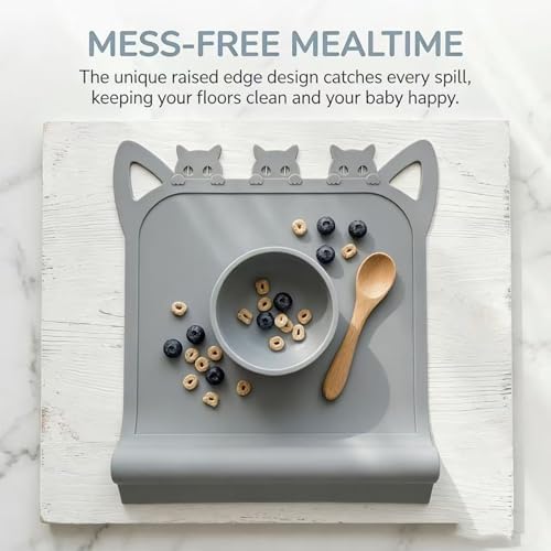 Silicone Toddler Placemat with Teething Table Edge Bumper - Image 4