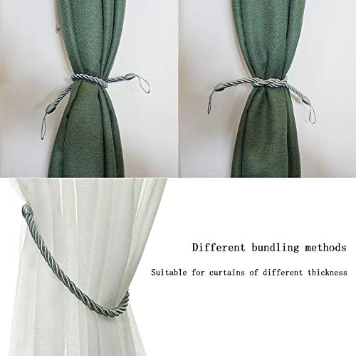 BEL AVENIR 2 Pack Curtain Tiebacks Ropes Tie-Backs, Handmade Holdbacks - Image 5