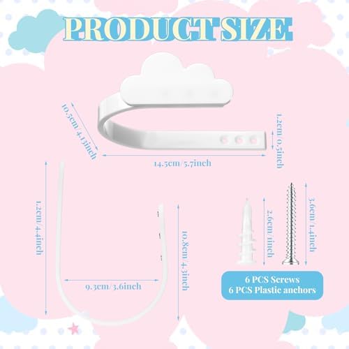 Briwooody 2 Pcs Cloud Curtain Holdbacks Acrylic White Curtain Tiebacks - Image 6