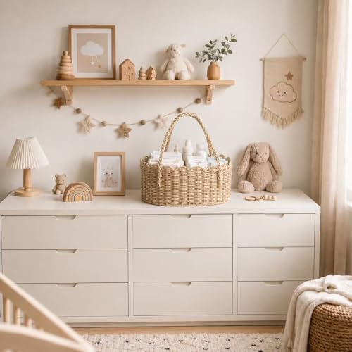 Diaper Caddy Organizer, Paper Rope Storage Baskets Nursery Bin - Image 5