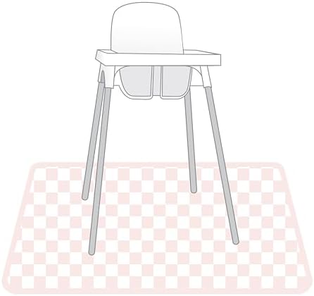 BapronBaby Pink Checkerboard Waterproof Splash Mat Catch All Floor Cover - Image 3