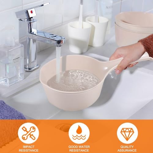 Plastic Water Scoop for Bath, Light Pink Shower Bucket, Bathroom Water Scoop Cup - Image 5