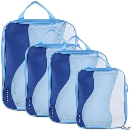 Compression Packing Cubes, 4 Set Packing Cubes by Nereiva