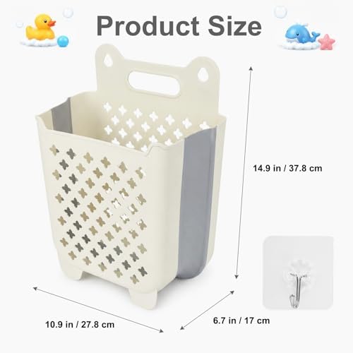 Bath Toy Basket, Stand Up Bath Toy Bin, Foldable Bath Toy Holder - Image 3