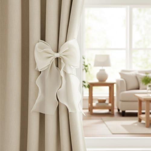 2 Pack French Lace Bow Curtain Tiebacks - Image 4
