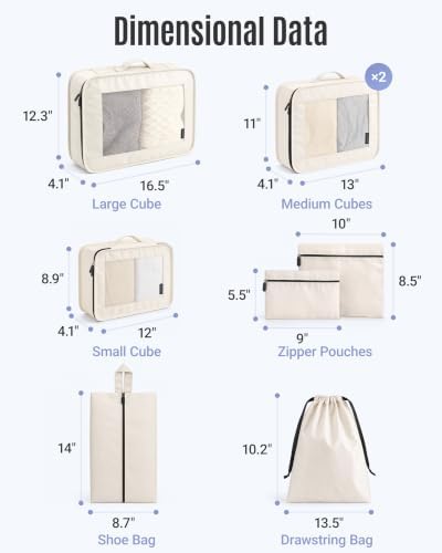 LIGHT FLIGHT 8 Set Packing Cubes - Image 5