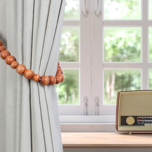 KLOGTSIND Wood Bead Curtain Tiebacks, 6 Pack Curtain Tie Backs - Image 5