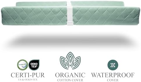 Organic Cotton Covered Contoured Baby Changing Pad | Waterproof Foam Mattress - Image 2