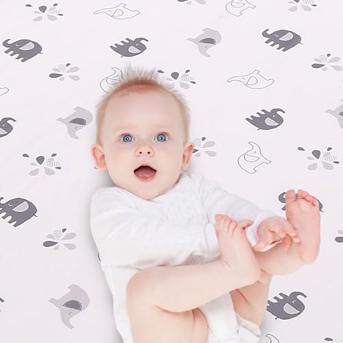 Mini Crib Bedding Set for Boys, Premium 3 Piece Elephant Baby Mini Crib Bedding - Image 3