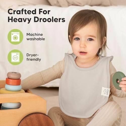 KeaBabies 8-Pack Bibs for Baby Girls, Pullover Baby Bibs - Image 6