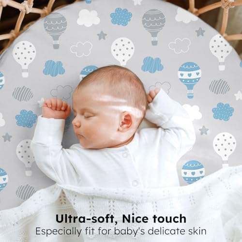 Baby Bassinet Sheets, 3 Pack Fitted Bassinet Mattress Sheets, Compatible - Image 2