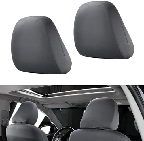 2 PCS Car Seat Headrest Cover, Reusable Flexible Headrest Protector, Universal by Crynod