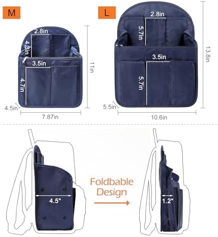 Surblue Backpack Organizer Insert Liner Hanging Travel Rucksack Purse and - Image 4