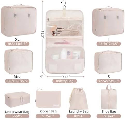 BAGAIL 6 Set/8 Set/10 Set Packing Cubes Various Sizes Packing Organizer - Image 2