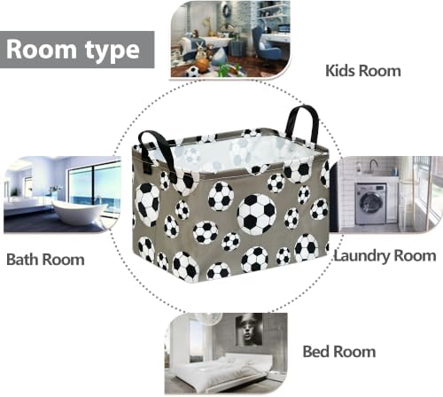 Rectangular Soccer Basket Box Hamper Storage Basket Collapsible Organizer Bin - Image 3