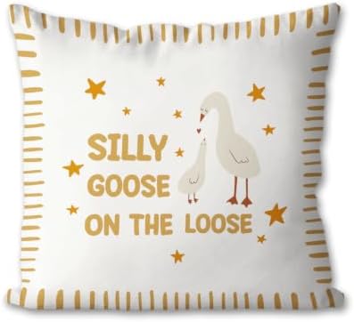 Yellow Silly Goose Pillow Cover Toddler Boy Bedroom Decor by Unknown