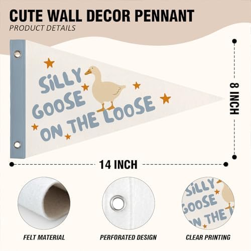 Playroom Wall Decor Silly Goose On the Loose Pennant Banner Flags - Image 6