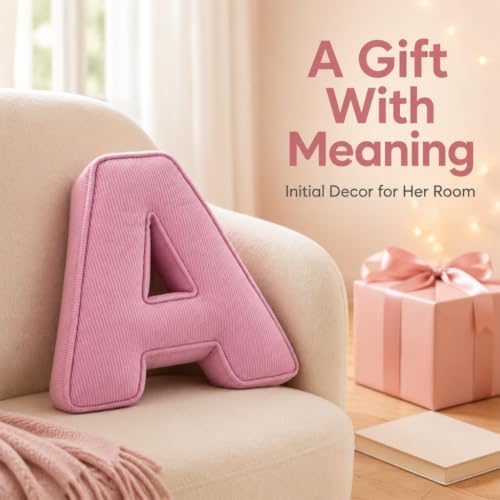 Purple Pink Letter Plush Pillow, Letter Hugging Throw Pillows, Decorative - Image 5