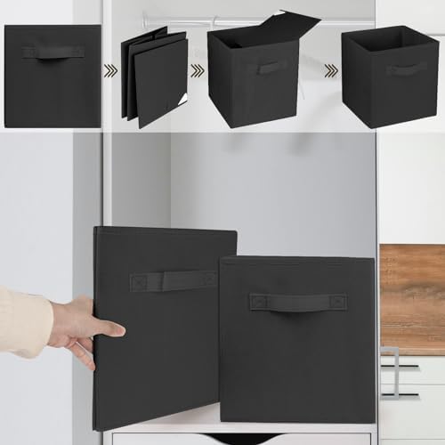 3 Pcs Storage Cubes, 10.5 Inch Collapsible Storage Bins, Fabric Foldable Bins - Image 5