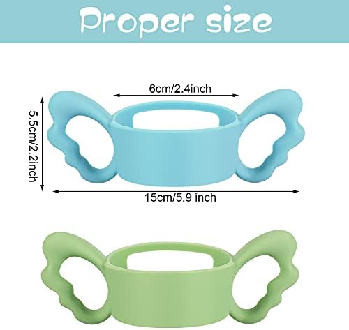 3 Pack Baby Bottle Handles Silicone Wide Neck Feeding Handle Easy Grip - Image 2
