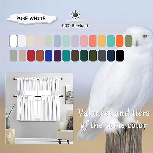 DONREN Pack of 2 Pure White Valances - Image 4