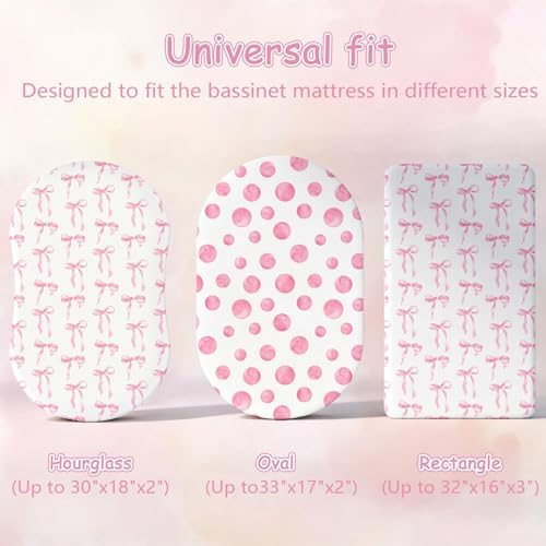 2 Pack Pink Bow Baby Changing Pad Covers - Image 3