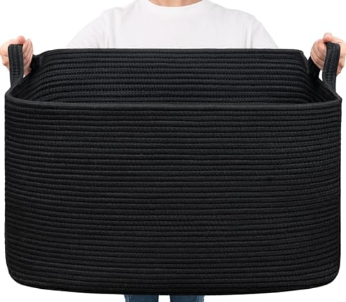 Goodpick 85L Large Woven Rope Blanket Basket by Goodpick