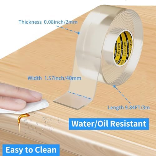 Clear Edge Protector Strip, 3 Pack x 1.57in x 9.84FT - Image 2