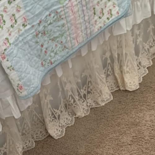 Brandream Lace Bed Skirt Boho Bohemian Girl Baby Nursery Crib Bed Skirt Dust - Image 4