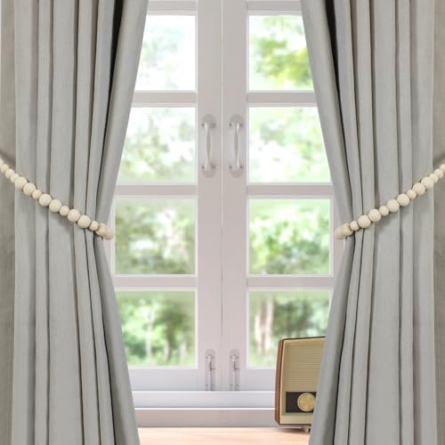 KLOGTSIND Wood Bead Curtain Tiebacks, 2 Pack Curtain Tie Backs - Image 7