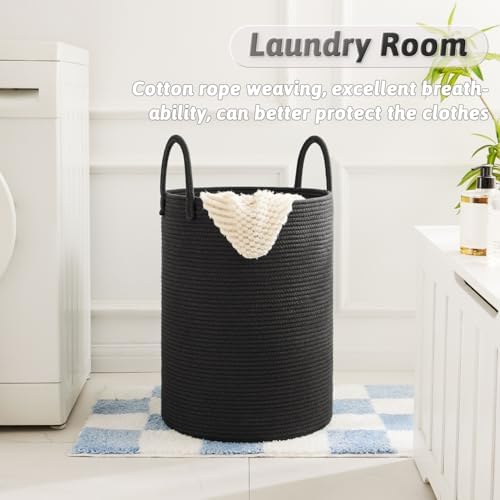 Artfeel Laundry Basket, Woven Cotton Rope Laundry Hamper, 60L - Image 5