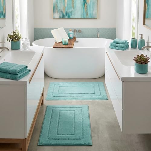 GRANNY SAYS Teal Bathroom Rugs Set 2 Piece, Soft Microfiber Bath Mats - Image 5