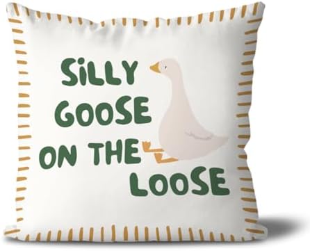 Silly Goose Throw Pillow Covers Playroom Toddler Nursery Decor by Unknown