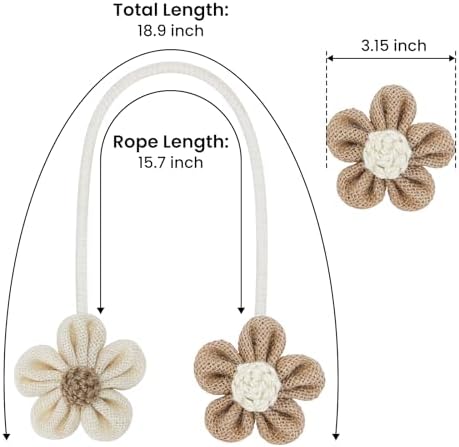 KLOGTSIND Flower Curtain Tiebacks, Decorative Curtain Holdbacks No Drill - Image 3