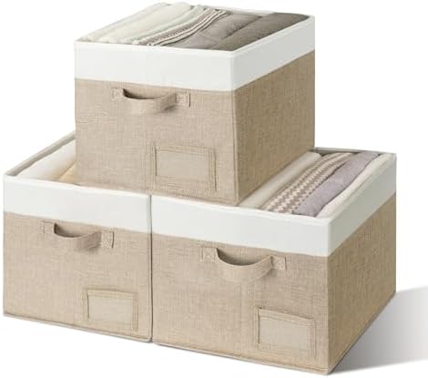 GRANNY SAYS Closet Shelf Baskets, Khaki&Ivory, Extra Large by GRANNYSAYS