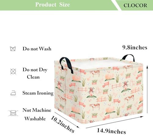 CLOCOR Rectangular Storage Basket, Collapsible Cute Pattern Storage Bin - Image 6