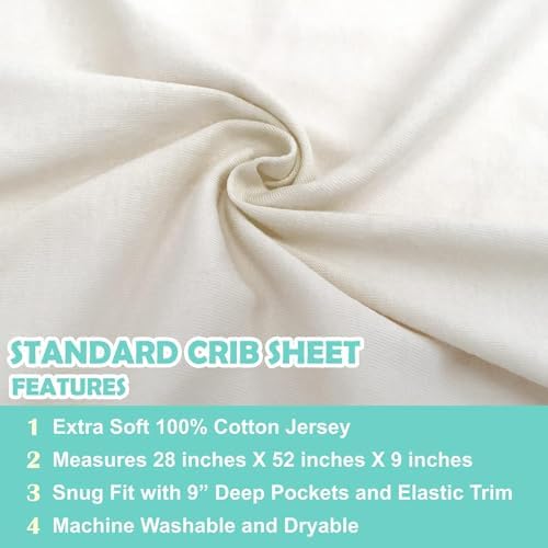 American Baby Company Cotton Fitted Crib Sheet 52x28" - Image 6