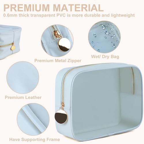 YOPCDJ 2PCS Clear Makeup Bag Set, Waterproof TPU Purse Organizer Pouches - Image 4