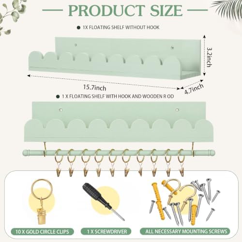 Qunclay Nursery Floating Shelves Headband and Bow Holder - Image 2