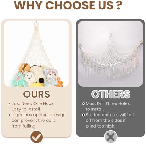 Enlarged Version Stuffed Animal Storage Hammock 70-inch Stuffed Animal Net - Image 2