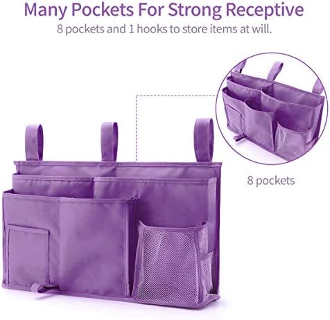 Bseash Bunk Bed Organizer, Bedside Caddy Hanging Bed Organizer Storage Bag 8 - Image 2