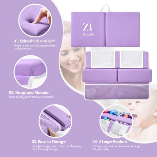 Baby Bath Kneeler and Elbow Rest Pad Set, Bathtub Kneeling pad - Image 3