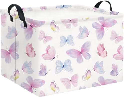 Rectangle Storage Basket with Handles, Collapsible Storage Bin, Books Box by HKECHomeStorage