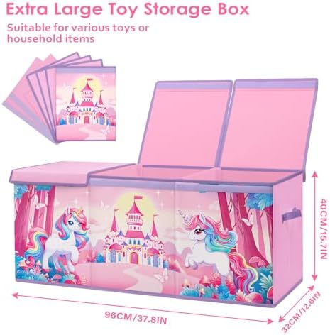 decalsweet Large Toy Box Collapsible Chest Organizer - Image 2